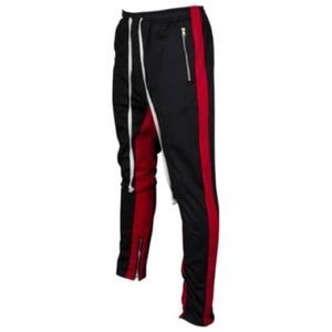 Men's dual stripe track pants.